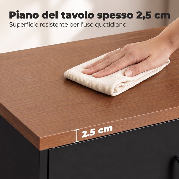 HOMCOM Credenza in Metallo con 2 Ante e Ripiano Regolabile, per Soggiorno/Studio, Nero | Aosom Italy