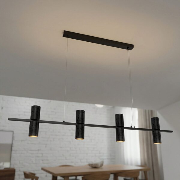 Lampadario Lineare a Sospensione 8xGU11 in Pietra Nera