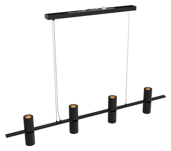 Lampadario Lineare a Sospensione 8xGU11 in Pietra Nera