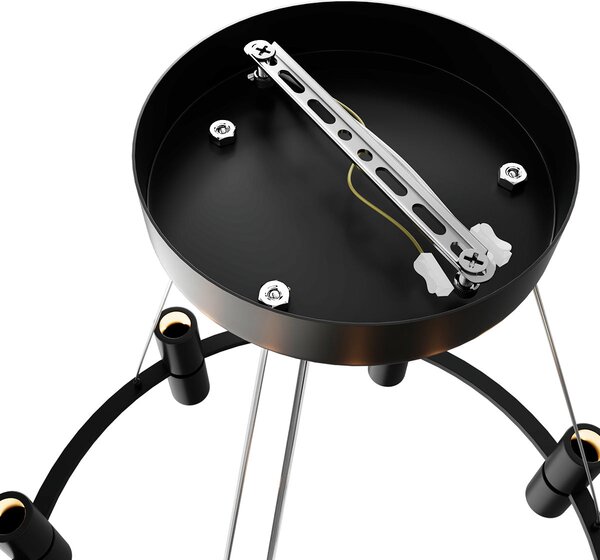 Lampadario Circolare a Sospensione 14xGU11 in Pietra Nera