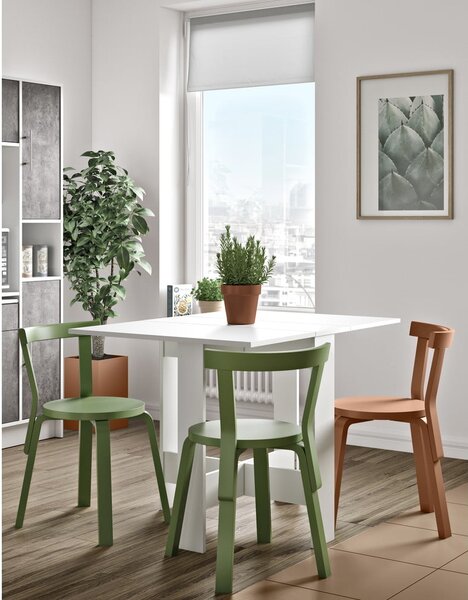 Tavolo da pranzo pieghevole con piano bianco 76x28 cm Papillon - TemaHome