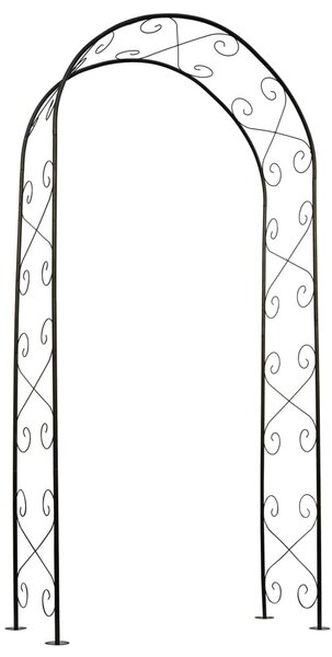 Arco di rose in metallo Nature 100x37x230 cm nero