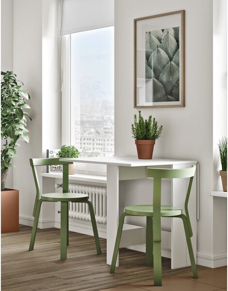 Tavolo da pranzo pieghevole con piano bianco 76x28 cm Papillon - TemaHome