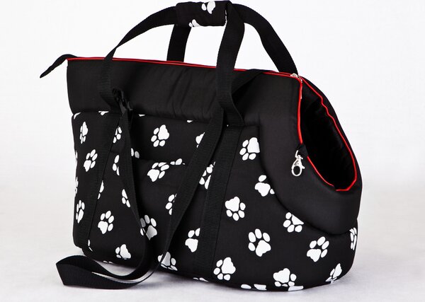 HobbyDog borsa da trasporto per cani borsa da trasporto per cani borsa da trasporto - taglia: M - nera con zampe