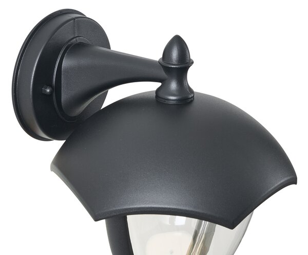 Applique da esterno smart nera con vetro trasparente con LED IP54 - Classica
