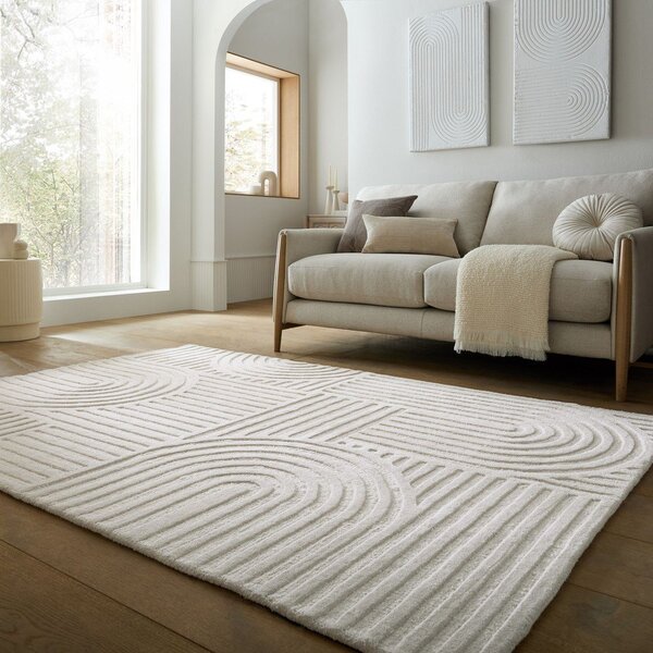 Tappeto avorio in lana tessuto a mano 160x230 cm Zen Garden – Flair Rugs