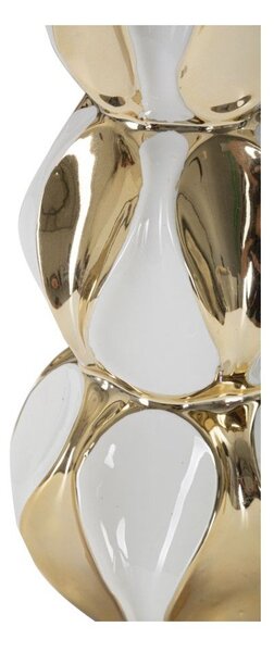 Lampada da tavolo bianca/dorata in ceramica con paralume in tessuto (altezza totale 46 cm) Glam Balls – Mauro Ferretti