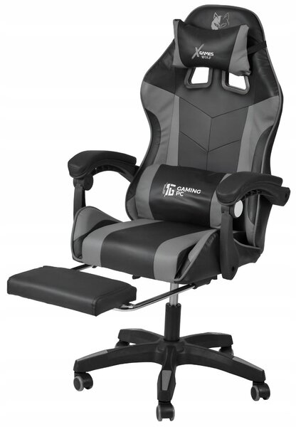Ekspand | Poltrona da gaming - Grigio - Altezza totale 115-123 cm - Cuscino in omaggio - Sedia da gaming ergonomica