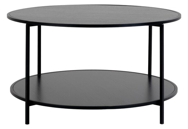 Tavolino rotondo nero con piano nero ø 80 cm Vita - House Nordic