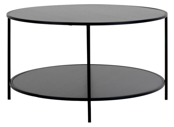 Tavolino rotondo nero con piano nero ø 80 cm Vita - House Nordic
