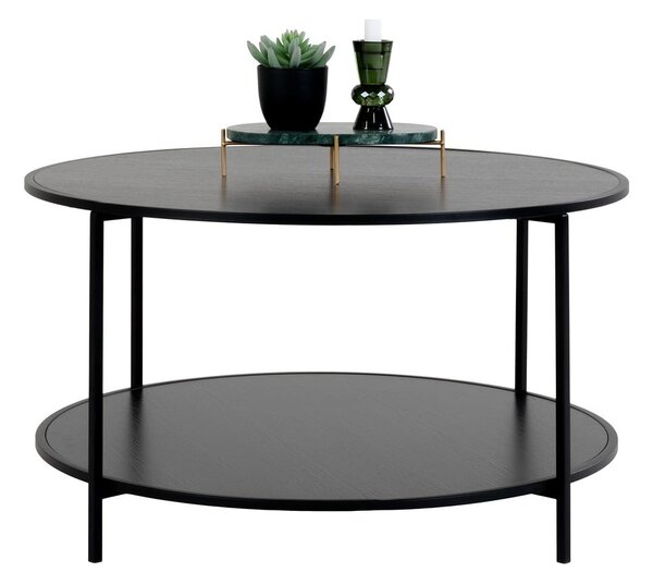 Tavolino rotondo nero con piano nero ø 80 cm Vita - House Nordic