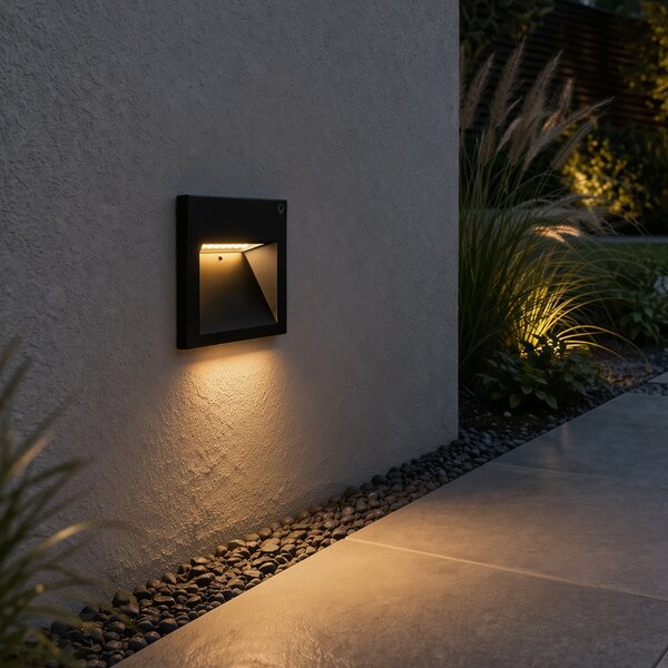 Applique moderna nera con LED - Gem 2
