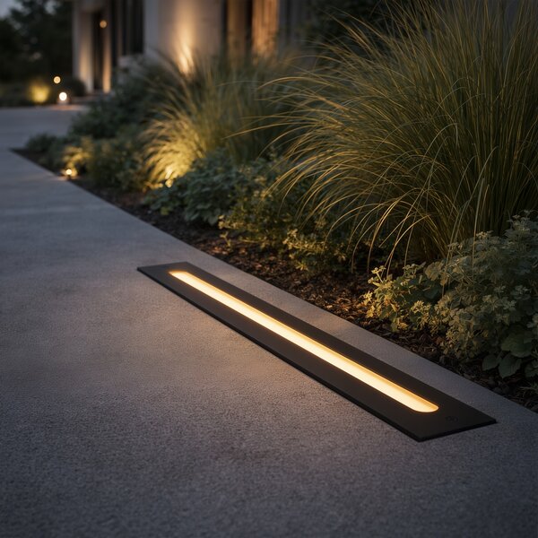 Faretto da terra moderno nero 50 cm con LED IP65 - Eline