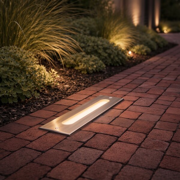 Faretto da terra moderno in acciaio 30 cm con LED IP65 - Eline
