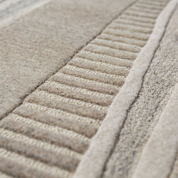 Tappeto greige in lana tessuto a mano 200x300 cm Lira – Flair Rugs