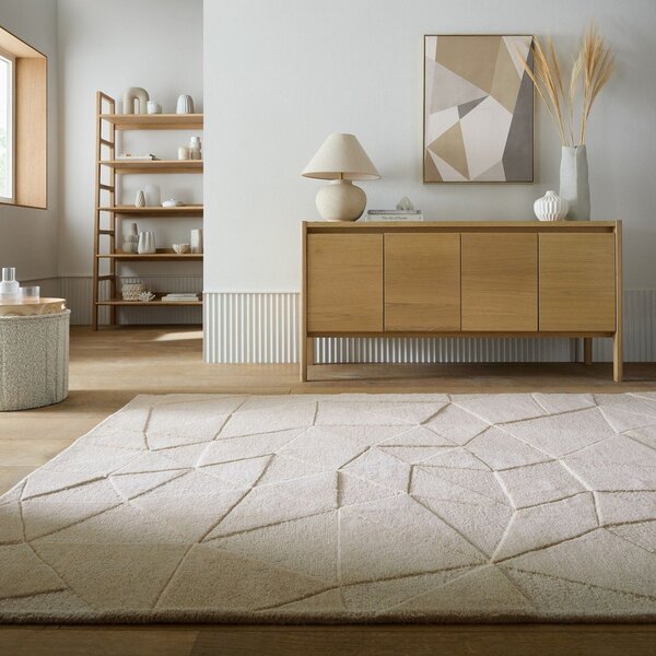 Tappeto beige in lana tessuto a mano 120x170 cm Shard – Flair Rugs