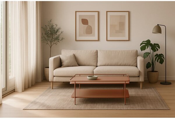 Tavolino da salotto color terracotta in metallo 55x110 cm Yuba – Unique Furniture
