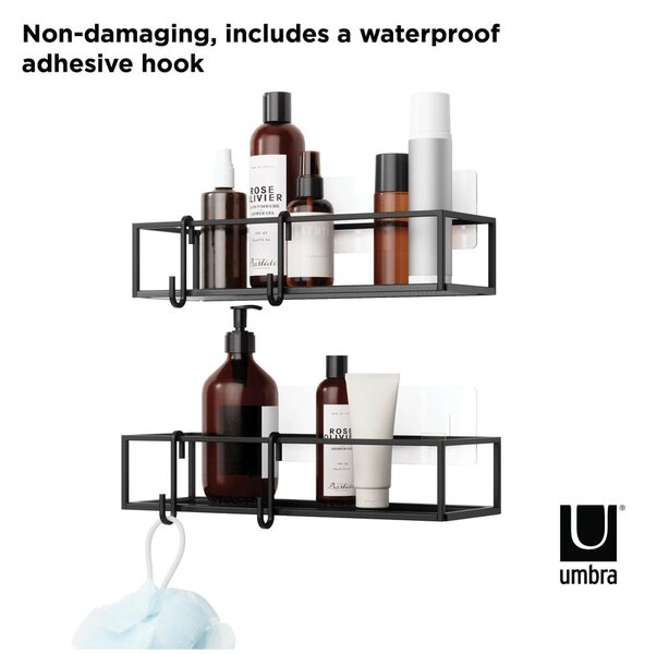 Mensola da bagno autoportante in acciaio nero Cubiko - Umbra