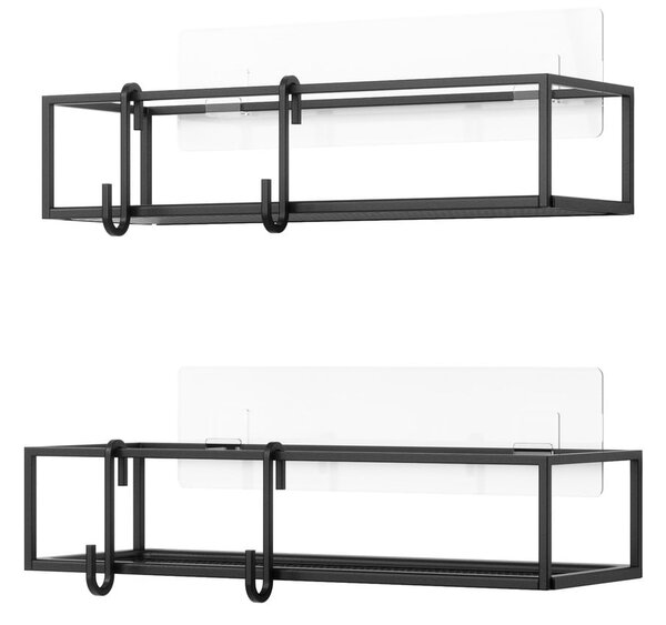 Mensola da bagno autoportante in acciaio nero Cubiko - Umbra