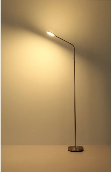 Globo 58504SN - Lampada da terra LED dimmerabile a sfioramento SILVIO LED/6,5W/230V cromo opaco