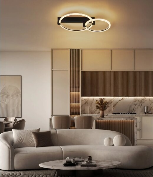 Globo 48050D1S - Plafoniera LED FLETCHER LED/24W/230V 3000K 58x38 cm nera
