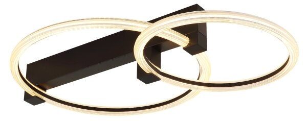 Globo 48050D1S - Plafoniera LED FLETCHER LED/24W/230V 3000K 58x38 cm nera