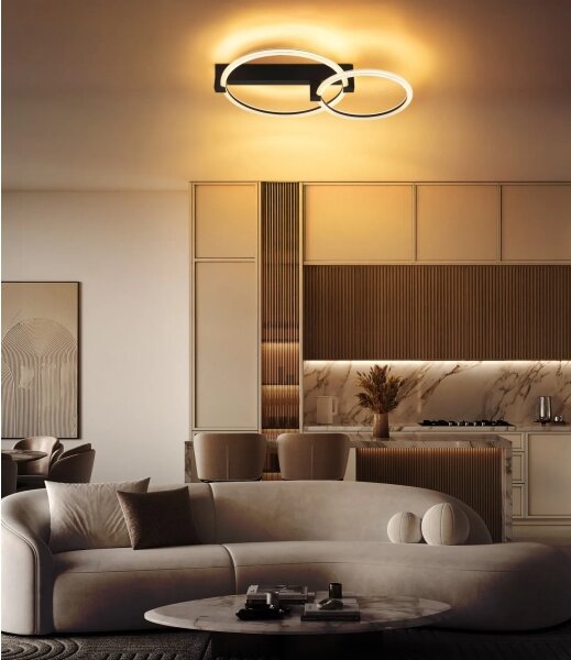 Globo 48050D1S - Plafoniera LED FLETCHER LED/24W/230V 3000K 58x38 cm nera