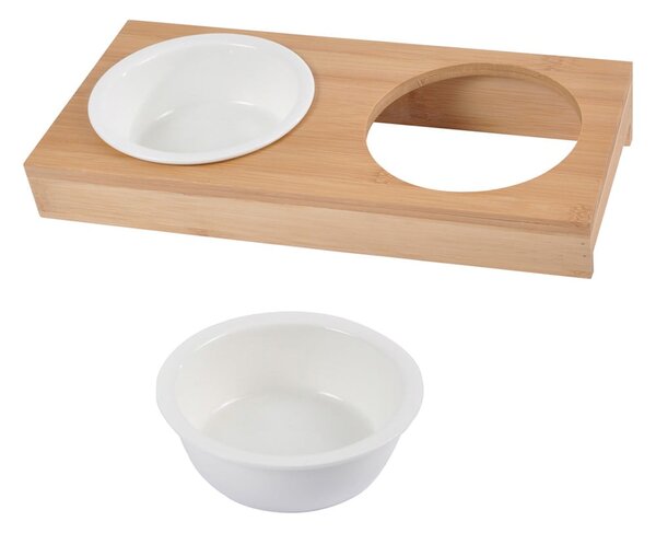 Set di ciotole in ceramica con base per cani ø 12 cm - Love Story