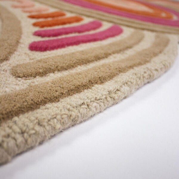 Tappeto rosa in lana tessuto a mano 140x200 cm Spiral Shaped – Flair Rugs