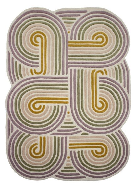 Tappeto verde in lana tessuto a mano 160x230 cm Spiral Shaped – Flair Rugs
