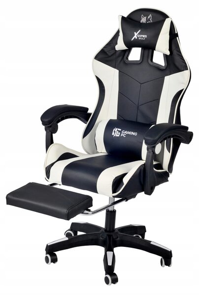 Ekspand | Poltrona da gaming - Bianca - 115-123 cm - con poggiatesta - Larghezza seduta 40 cm - 100% plastica