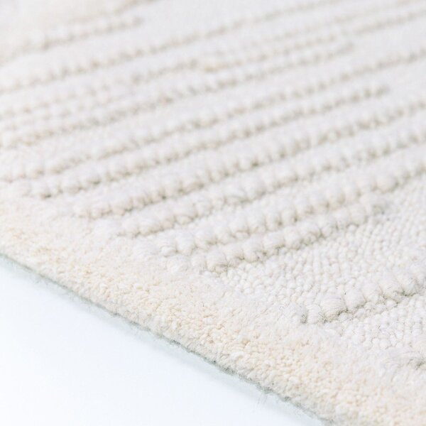 Tappeto bianco in misto lana tessuto a mano 200x300 cm Sculptured Blocks – Flair Rugs