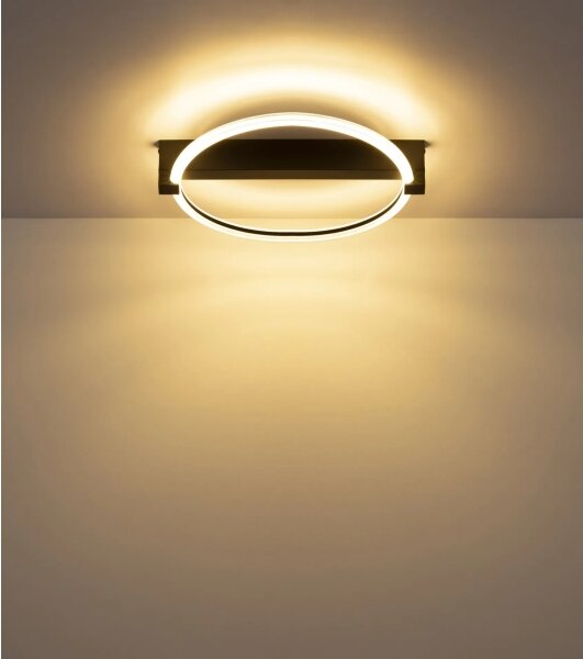 Globo 48050DS - Plafoniera LED FLETCHER LED/15W/230V 41,5x38 cm nera