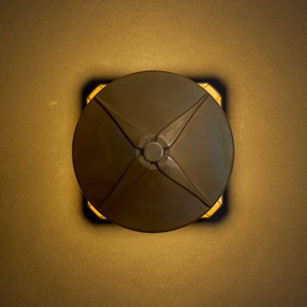 Moretti Luce Applique da esterni Aura Disk, Bronzo / Ottone antico, Ottone, Campagna / Rustiche, Applique da esterni