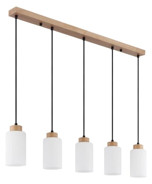 Globo 15977-5H - Lampadario sospeso con cavo ROWENA 5xE27/60W/230V rovere/bianco