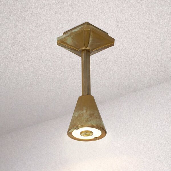 Moretti Luce Plafoniera LED da esterni Silva Disk, altezza 26 cm, ottone anticato Disk, Bronzo / Ottone antico, Ottone, Campagna / Rustiche, Plafoniera