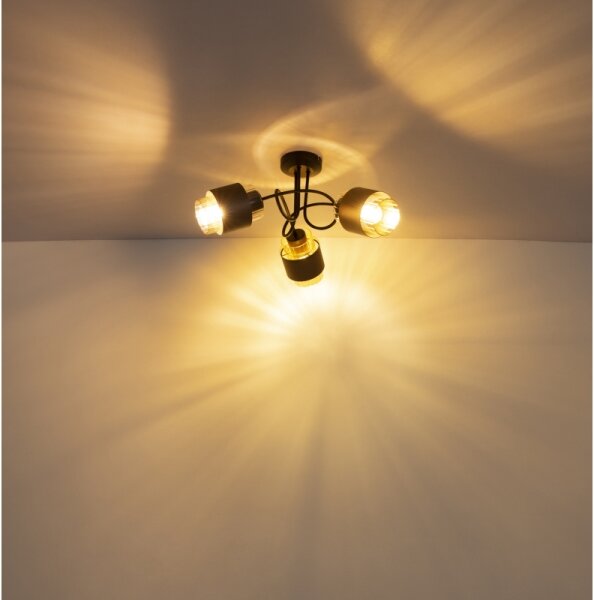 Globo 15560-3DC - Lampadario a plafone MILLEY 3xE27/40W/230V nero/bronzo