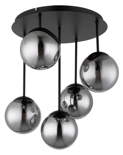 Globo 47441-5S - Lampadario da soffitto a montaggio superficiale HARMON 5xE14/25W/230V nero