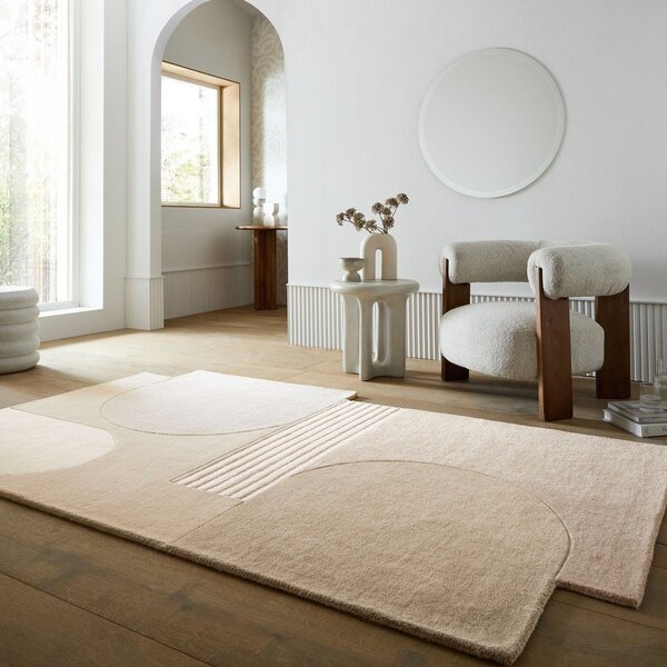 Tappeto di colore naturale in lana tessuto a mano 150x240 cm Lozenge – Flair Rugs