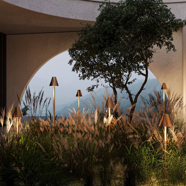 Moretti Luce Lampione da giardino Silva Disk, Bronzo / Ottone antico, Ottone, Campagna / Rustiche, Lampada da esterni