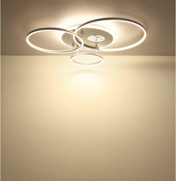 Globo 48466-54A-LED Plafoniera dimmerabile INVERTINA 54W/230V 90x70 cm argento + telecomando