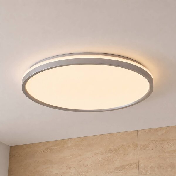 Plafoniera soffitto Edmund Lindby, Alluminio / Grigio / Zincato, Bagno, Plastica, Moderno, Plafoniera