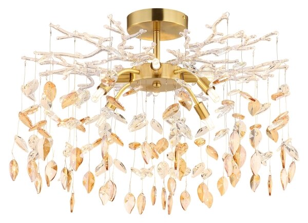 Globo 64132-8D - Lampadario a stelo DANNA 8xG9/8W/230V, finitura oro