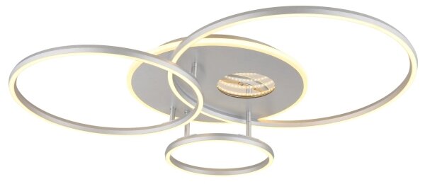 Globo 48466-54A-LED Plafoniera dimmerabile INVERTINA 54W/230V 90x70 cm argento + telecomando