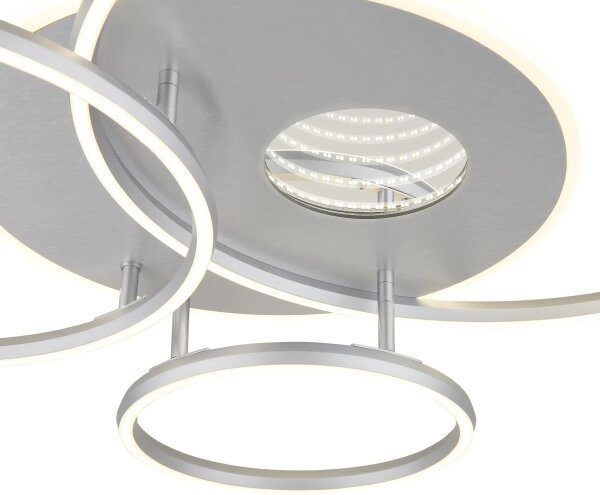 Globo 48466-54A-LED Plafoniera dimmerabile INVERTINA 54W/230V 90x70 cm argento + telecomando