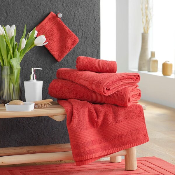 Asciugamano in spugna di cotone color mattone 50x90 cm Tendresse - douceur d'intérieur