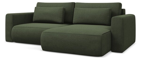 Divano angolare color kaki allungabile/con contenitore (con penisola a destra/con chaise lounge) Kapua – Makamii