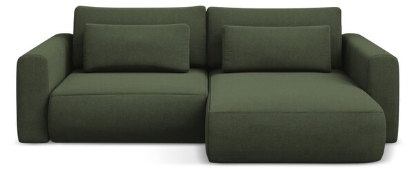 Divano angolare color kaki allungabile/con contenitore (con penisola a destra/con chaise lounge) Kapua – Makamii