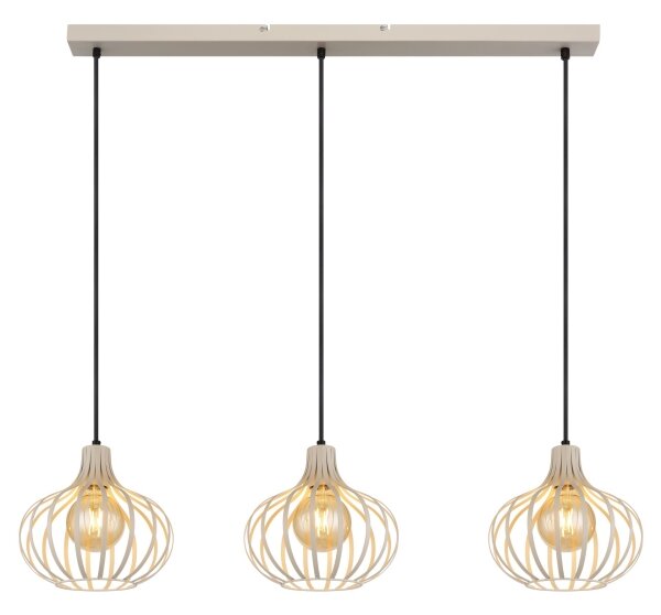 Globo 33370319 - Lampadario a sospensione MATEO 3xE27/40W/230V beige