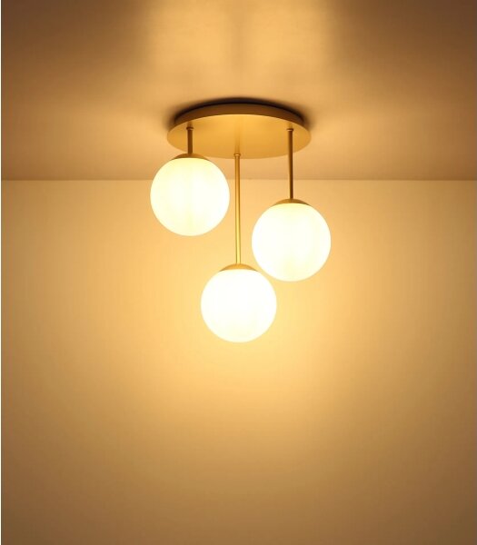 Globo 47441-3CH - Lampada da soffitto a montaggio superficiale HARMON 3xE14/25W/230V ottone